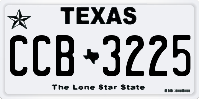 TX license plate CCB3225