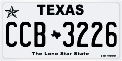 TX license plate CCB3226