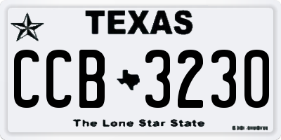 TX license plate CCB3230
