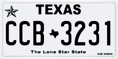 TX license plate CCB3231