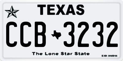 TX license plate CCB3232