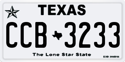 TX license plate CCB3233
