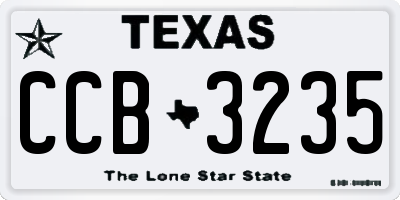 TX license plate CCB3235