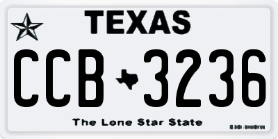 TX license plate CCB3236