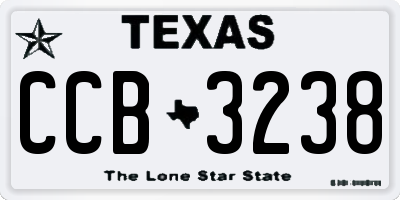 TX license plate CCB3238
