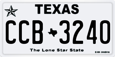TX license plate CCB3240