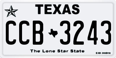 TX license plate CCB3243
