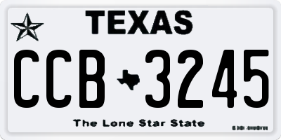 TX license plate CCB3245
