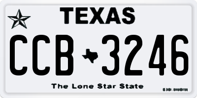 TX license plate CCB3246