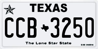 TX license plate CCB3250