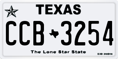 TX license plate CCB3254