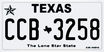 TX license plate CCB3258