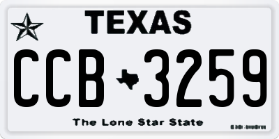 TX license plate CCB3259