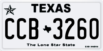 TX license plate CCB3260