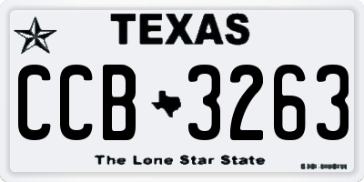 TX license plate CCB3263