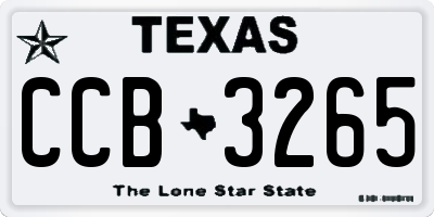 TX license plate CCB3265