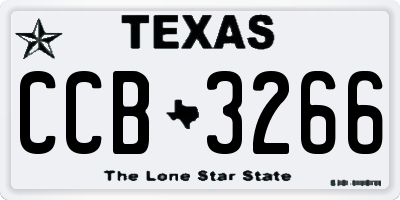 TX license plate CCB3266