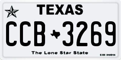 TX license plate CCB3269