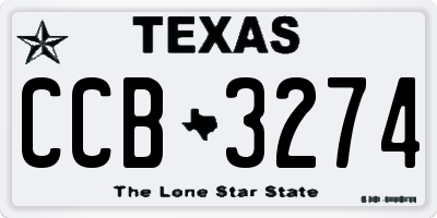 TX license plate CCB3274