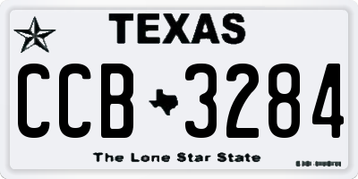 TX license plate CCB3284