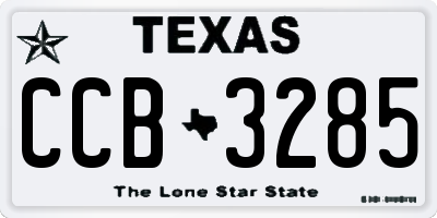 TX license plate CCB3285