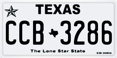 TX license plate CCB3286