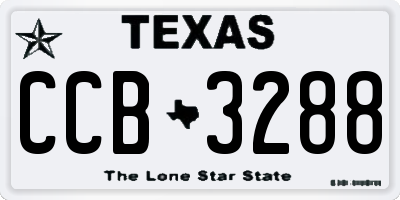 TX license plate CCB3288