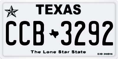 TX license plate CCB3292