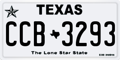 TX license plate CCB3293