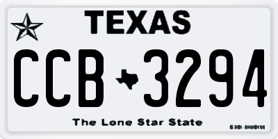 TX license plate CCB3294