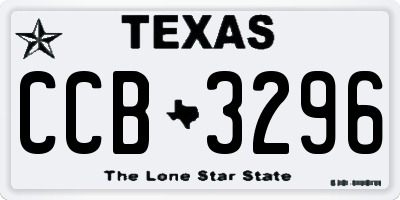 TX license plate CCB3296