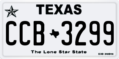 TX license plate CCB3299
