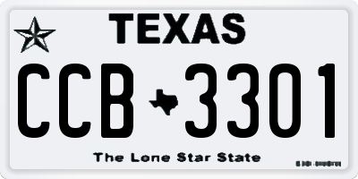 TX license plate CCB3301