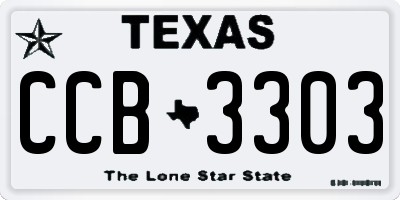 TX license plate CCB3303