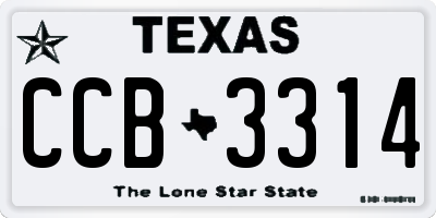 TX license plate CCB3314