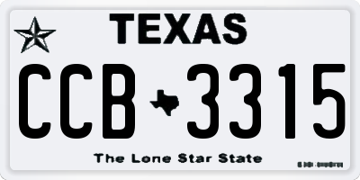 TX license plate CCB3315