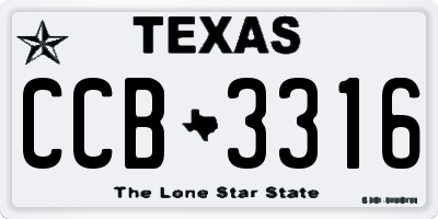 TX license plate CCB3316