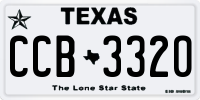 TX license plate CCB3320