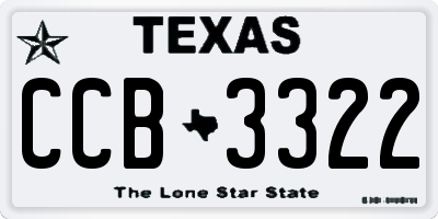 TX license plate CCB3322