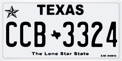 TX license plate CCB3324