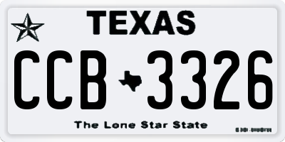 TX license plate CCB3326