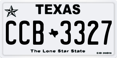 TX license plate CCB3327