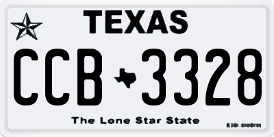 TX license plate CCB3328
