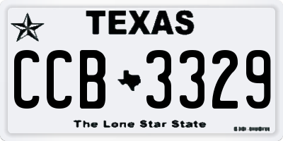 TX license plate CCB3329