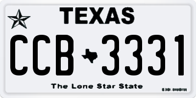TX license plate CCB3331