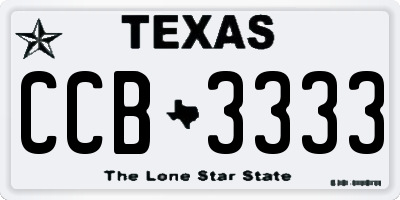 TX license plate CCB3333