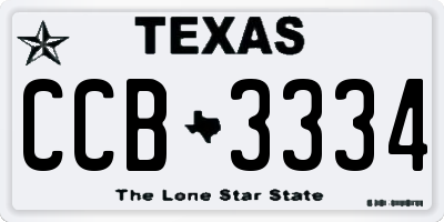 TX license plate CCB3334