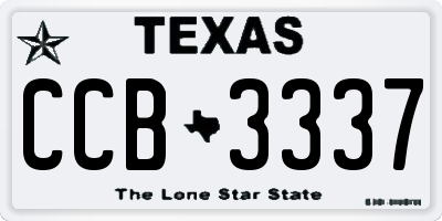 TX license plate CCB3337