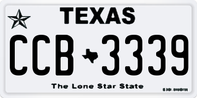 TX license plate CCB3339