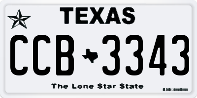 TX license plate CCB3343